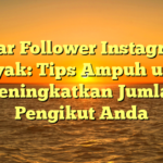 Agar Follower Instagram Banyak: Tips Ampuh untuk Meningkatkan Jumlah Pengikut Anda