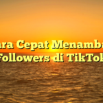 Cara Cepat Menambah Followers di TikTok