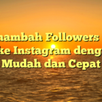 Menambah Followers dan Like Instagram dengan Mudah dan Cepat