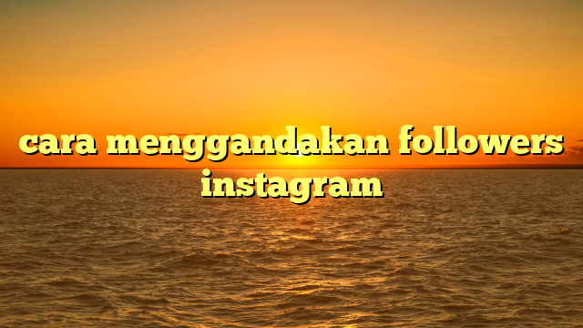cara menggandakan followers instagram